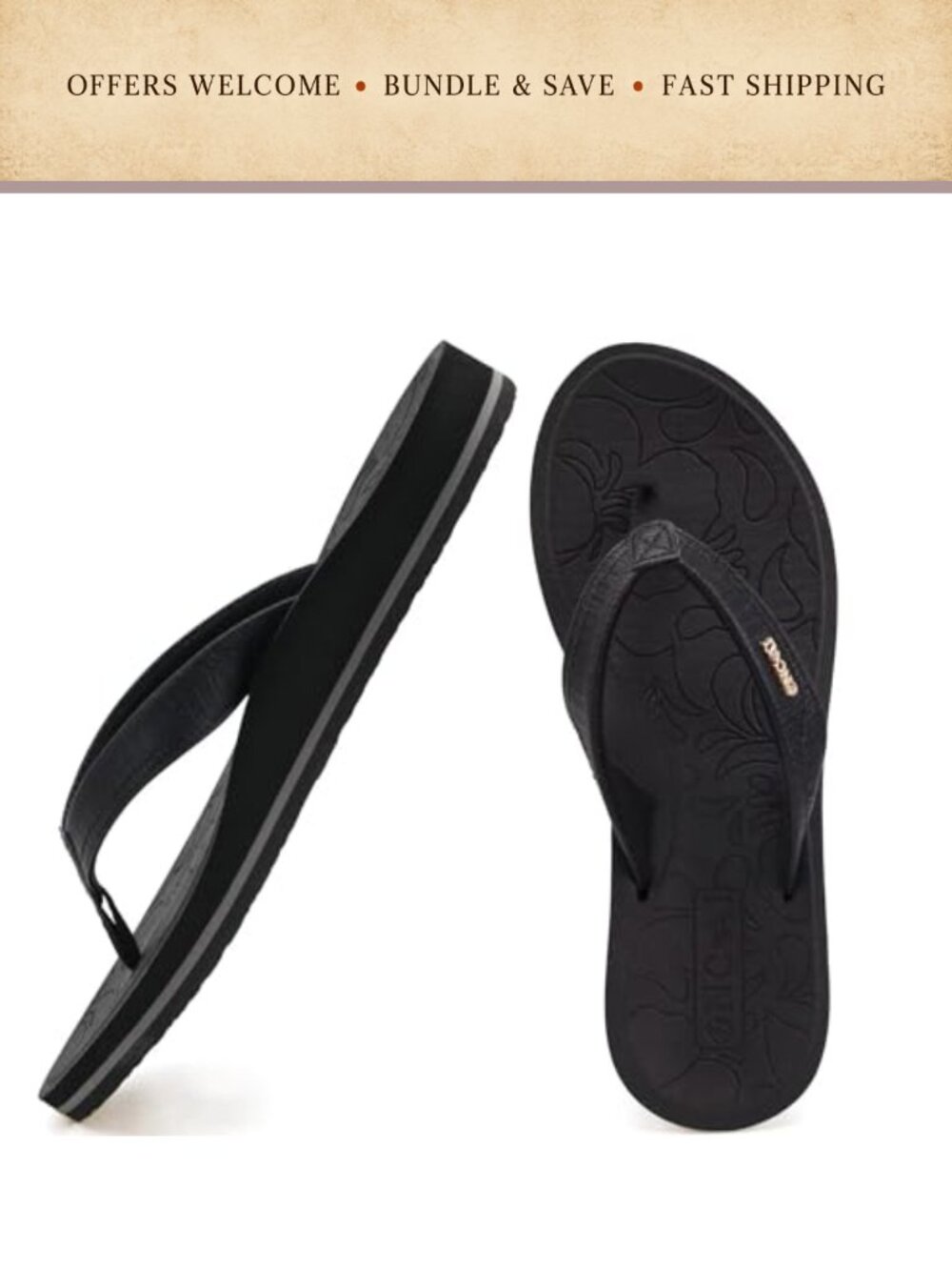 ONCAI Womens Flip Flops Arch Support Yoga Mat Beach Thong Sandals
